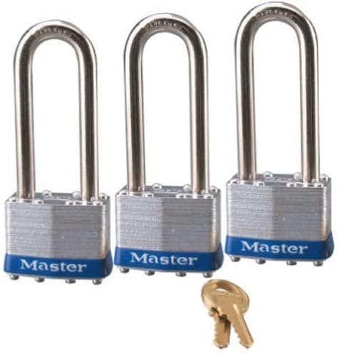 Master Lock 1TRILJ Kulcsos-Egyforma Széles Laminált Zárak, 2-1/2-es Bilincs, 1-3/4-es, 6-Pack