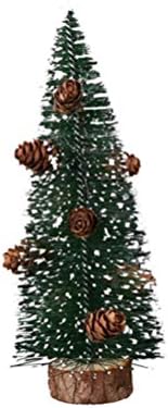Holibanna Mesterséges Szizál Fák Mini karácsonyfa Hó, Fagy Díszek Fából készült Bázisok