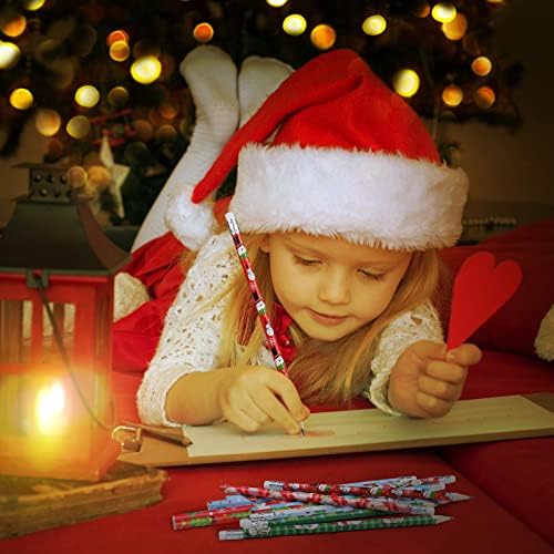 ADXCO 144 Db Karácsonyi ceruza tömeges Karácsonyi Fa Ceruza Felső Radírok, Hóember, Télapó, Rénszarvas, valamint karácsonyfa Válogatott