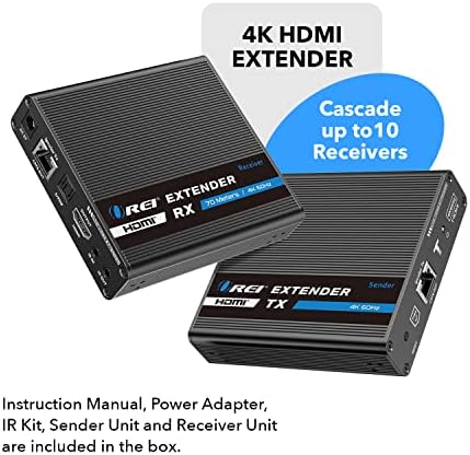 OREI 4K HDMI Extender Balun - az Egyik, hogy Sok Cascade UltraHD 4K @ 60Hz 4:4:4 az Egységes CAT6/7 Kábel HDR, & IR Vezérlés, Leméretezést