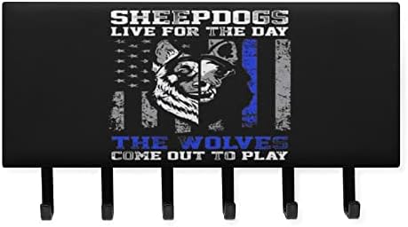 Sheepdogs Kék Vonal Amerikai Zászló Nagy Kulcs-tartó Fal Cuztomized PU Horgok Bejárati Ajtó a Folyosó Iroda
