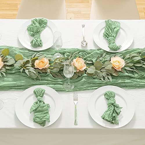 Géz asztali Futó,Ünnepi asztali Futó Esküvői(157.5x 35,4),Bohém Géz Sajt Ruhával asztali Futó Születésnap, Romantikus Gyertyafényes
