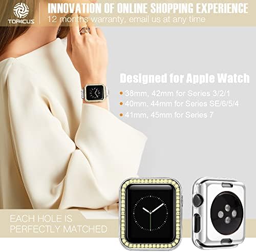 top4cus Kompatibilis Apple Nézni az Esetben 38mm: Iwatch Gyémánt Ragyogó Védő Fedelet Cink Ötvözet Lökhárító Gyönyörű Gyémánt