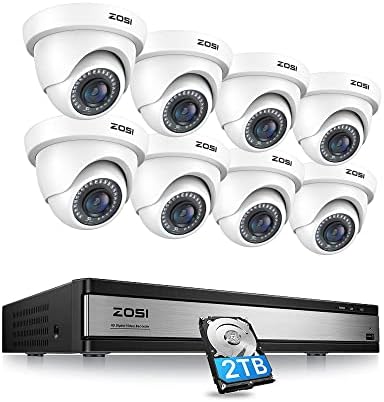 ZOSI H. 265+ 16 Csatorna 1080P Biztonsági Kamera Rendszer,16CH CCTV DVR 2 tb-os merevlemezt az Otthoni 24/7 Felvétel 8X 1080p Felügyeleti
