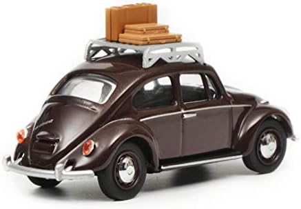 Schuco 452017000 VW Beetle tetőcsomagtartó, valamint Poggyász Modell Autó 1:64 Sötét Piros, Fekete