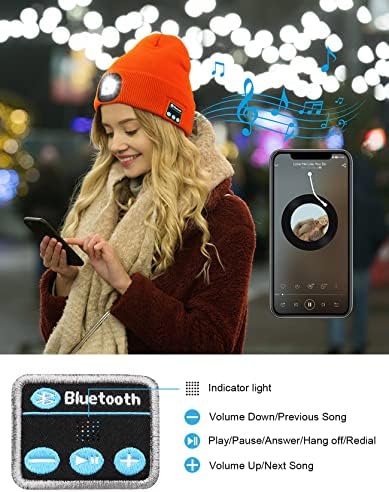 Bluetooth Beanie Kalap a Fény, USB Újratölthető LED-es Kalap Fejhallgató, Este Kivilágított Zene Beanie Kalap, Ajándékok Férfiaknak