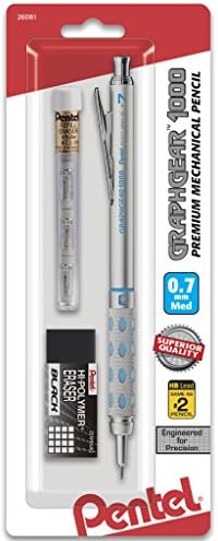 Pentel GraphGear 1000 Automatikus Elkészítése Ceruza (0,7 mm), Radír Utántöltő, 1-Pk (PG1017EBP)