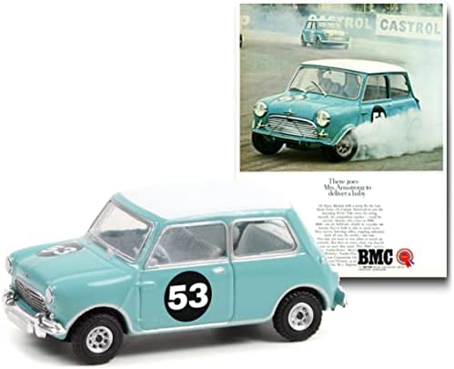 1967-ben Morris S 53 Baba Kék w/ Fehér Felső Ott Megy Armstrong Gyereket a világra hozni Vintage Hirdetés Autók 1/64 Fröccsöntött