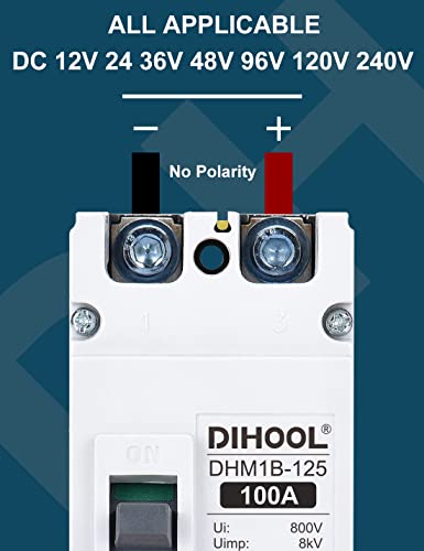 DIHOOL 100 Amp DC Megszakító Off/ON-Grid Szolár Rendszer, 2 Pólus Akkumulátor, húzza ki Kapcsoló Inverter
