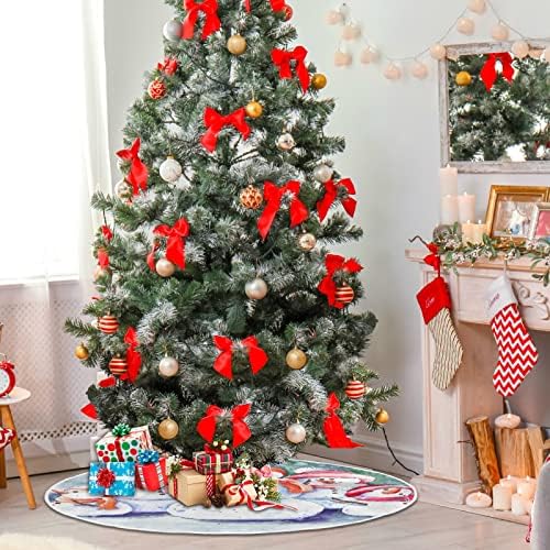 Téli Karácsonyi Hóembert Családi karácsonyfa Szoknya 36inch lakberendezés karácsonyfa Szoknya Szőnyeg Boldog Karácsonyt ünnepelnek