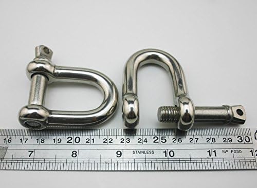 Amanaote 304 Rozsdamentes Acél Bilincs Standard Méret M10 Csavar Pin D Horgony Bilincs D Gyűrű(Csomag 2)