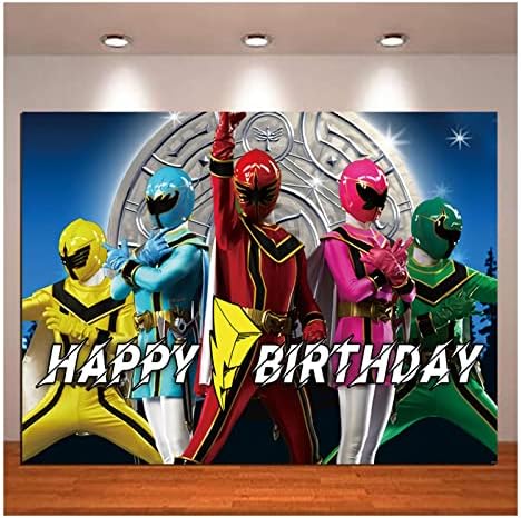 Rajzfilm Power Ranger Megaforce Fotó Hátteret 5x3ft Boldog Szülinapot Fotózás Háttér, a Gyerekek, a Fiúk Boldog Születésnapot, Dekoráció,