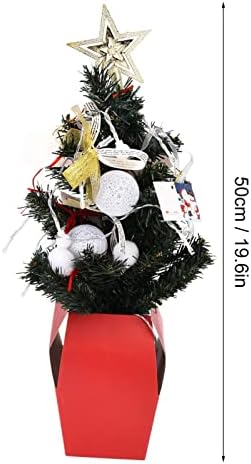 YEmirth Mini karácsonyfa, 19.6 hüvelykes Asztali Mini Mesterséges karácsonyfa Meleg Fények, Lógó Díszek DIY Karácsonyi Dekoráció