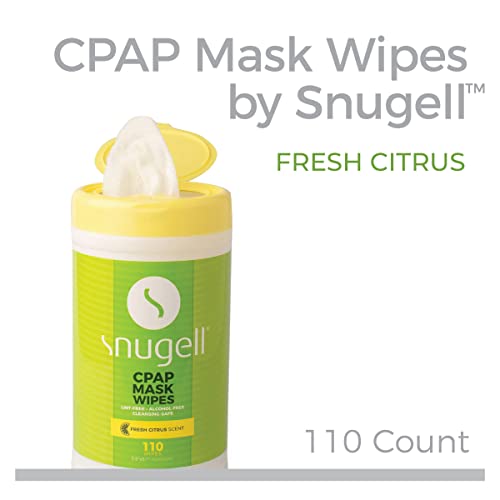 CPAP Maszk Törlőkendő által Snugell | 110 Szám | Friss Citrus Illat | - Os Puha Pamut | Szösz & Alkohol Ingyenes | Bőr Biztonságban