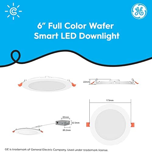 GE CYNC Smart LED Ostya Mélysugárzók, színváltó-Fehér Tónusok Ostya Fény, Nem Süllyesztett Ház Szükséges, 4 Hüvelyk (2 Csomag)