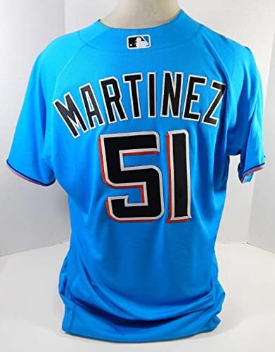 Miami Marlins Martinez 51 Játék Kiadott Kék Mez 46 DP21983 - Játék Használt MLB Mezek