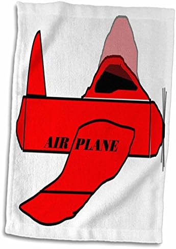3dRose Florence Gyermek Művészeti II - Piros Repülő Repülőgép Fekete - Törölköző (twl-41714-1)