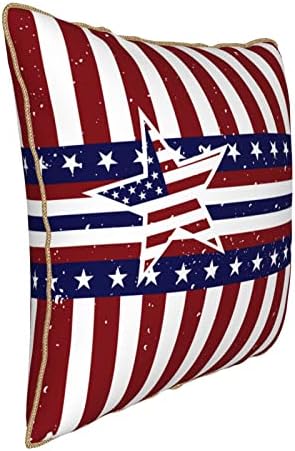 Myshe Pack 2 Bársony Egyedi Amerikai Zászló Dekoratív Szögletes Párna Fedezze Állítva Kanapé, Hálószoba Autó 18 X 18 Colos 45 X 45