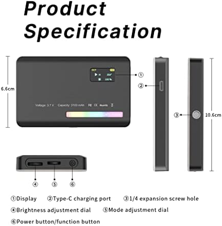 RTBBYU RGB Video Fény, a Képernyő Diffúzor Mini Kamera Monitor RGB Okostelefon Önarckép Fény (Szín : E, Méret : 1)