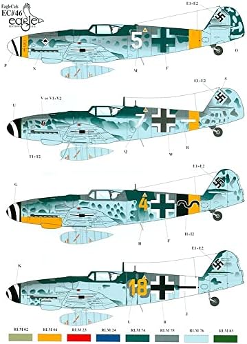 Hajlandó Sas Cal Matrica 1/72 Messerschmitt Bf109G-14 1./JG53/7./JG52/15./JG5/7./JG3 Műanyag Modell Matrica EAG72046