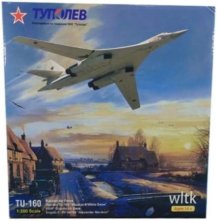 Orosz TUPOLJEV TU160 Blackjack Hosszú távú Stratégiai Bombázó Fehér 1/200 fröccsöntött Repülő Modell C