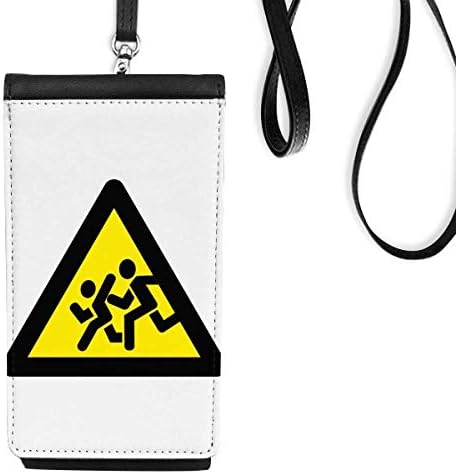 Figyelmeztető Jelzés Sárga Fekete Chase Tilos Háromszög Phone Wallet Pénztárca Lóg Mobil Tok Fekete Zseb