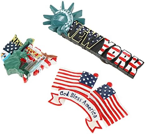 VALICLUD 3pcs USA Zászló, Hűtő Berendezés Gyanta Szabadság-Szobor Hűtőszekrény Mágneses Matrica Turisztikai Ajándéktárgyak Matricák a július