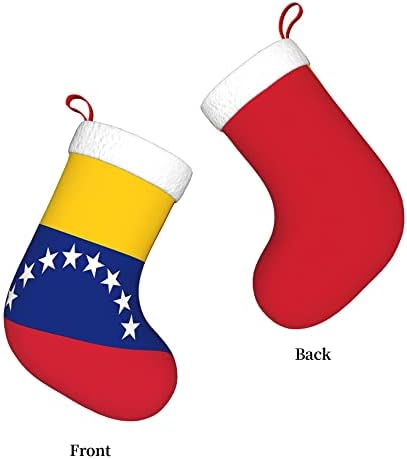 QG ZZX Karácsonyi Harisnya, Fehér Szuper Puha Plüss Bilincset Venezuelai Zászló Karácsonyi Harisnya Karácsonyi Díszek Harisnya