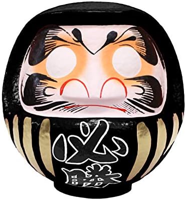 高崎だるま (Nagy Végrehajtás/Elsöprő Győzelmet Figura, 18号 56x52x58cm, Fekete