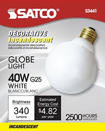 Satco - S3441 - 40G25/MED/120V/FEHÉR