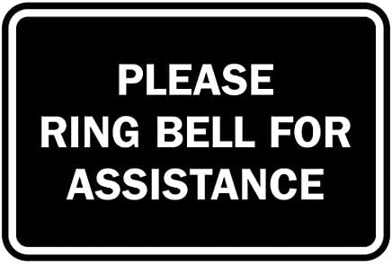 A Jelek ByLITA Klasszikus Keretes Kérjük, Ring A Bell Segítséget Jel (Fekete) - Kis