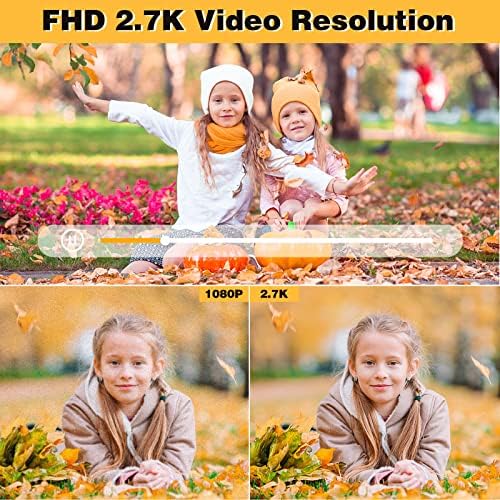 Digitális Fényképezőgép 44 Megapixeles Kis Kamera, 2.7 K Vlogging Kamera Hordozható Kamera 16X Digitális Zoom, 2 akku Gyerekek