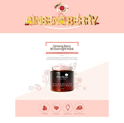 Pureheal van Ginseng Berry 80 Éjszakai Maszk 100ml | koreai Természetes Bőrápoló, Vegán, Kegyetlenség-Mentes, Paraben Mentes, Anti-aging,