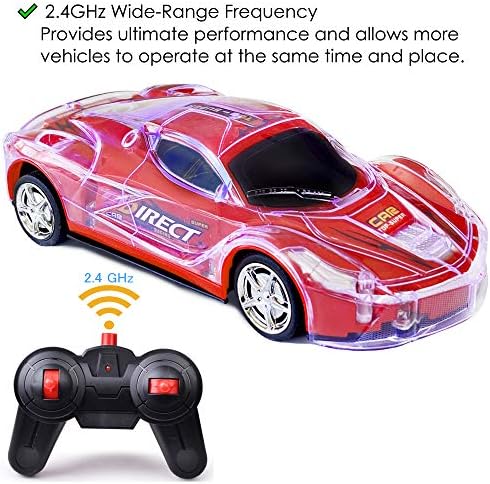 Haktoys RC Racing Sport Autó Korszerű 2,4 GHz-es kigyullad az 1:24 Méretarányú Rádió-Távirányító Jármű Káprázatos Villogó LED Lámpák