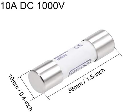 uxcell Patron Kerámia-Biztosíték 10A 1000V DC 10x38mm Gyors kioldású Csere Digitális Multiméter 2db