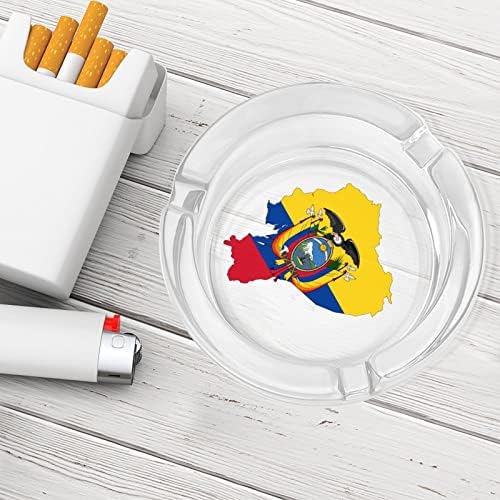 Ecuador Zászló Térkép Üveg Hamutartó a Cigaretta Szélálló Kuka Nyomtatott Díszes hamutartót a Home Office Patio Hotel Használata