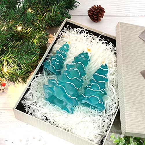 Jetec 3 Db Tenger Üveg karácsonyfa Dekoráció Ocean Beach Gyanta karácsonyfa Kristály Kék karácsonyfa Asztali Mini karácsonyfa