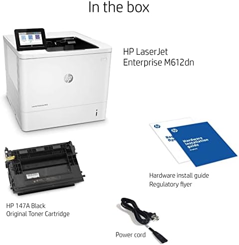 HP Laserjet Enterprise M612dn egyfunkciós Vezetékes fekete-Fehér Lézer Nyomtató Ethernet-Kapcsolat, Fehér - Print only - 4.3 Érintőképernyős,