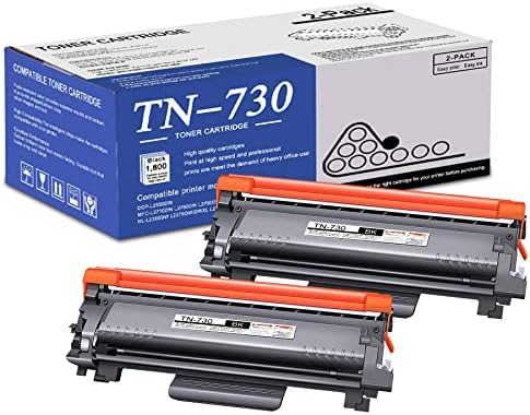 TN730 Toner Patron Kompatibilis 2 Pack-TN-730 Fekete Csere Testvér TN730 TN-730 a Brother DCP-L2550DW MFC-L2710DW L2750DW L2750DWXL HL-L2350DW