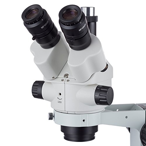 AmScope 3,5 X-45X Simul-Fokális Sztereó Zárható Zoom Mikroszkóp Egyetlen Kar Boom Állvány 144-LED Gyűrű Fény
