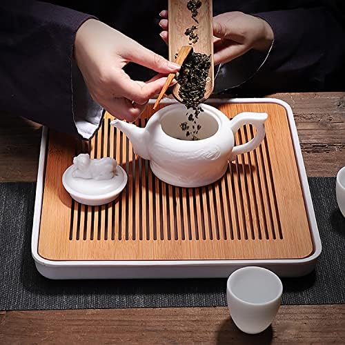 11 Inch Bambusz Kínai kung fu-ja Tea Tálca Víz Tárolására Kínai kung-fu Tea Szett (fekete)