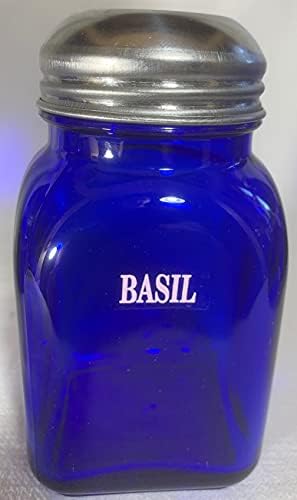 Tér Kályha Tetején Fűszer Shaker Jar - Csirke Fehér Livorno Kakas - Mosser Üveg - USA (Fahéj, Cukor, Georgia Kék)