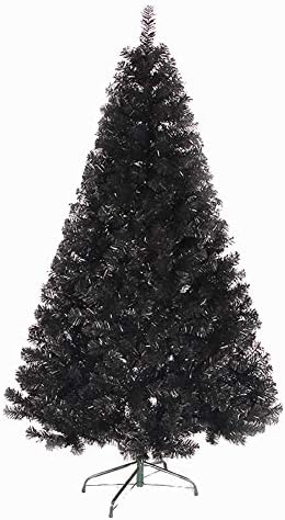 4FT Környezetbarát PVC karácsonyfa, Prémium Csuklós Mesterséges karácsonyfa Ünnepi Dekoráció w/Összecsukható Fém Állvány, Könnyű Összeszerelés-Fekete