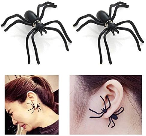SOIMISS Fekete Vicces Pók Fülbevaló Halloween-Es Fülbevaló Élethű Pók fülbevaló Egyedi Piercing, Fülbevaló, Ékszer Dekoráció Nő