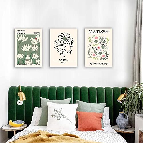 Matisse Wall Art Keretes, Absztrakt Virág Piac Poszter, Esztétikai Matiss Plakátok, Vászon Matisse Nyomatok Keretes Wall Art a Hálószoba,12x16inch,