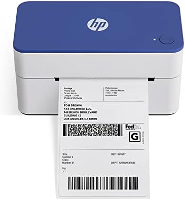 HP Szállítási Címke Nyomtató, 4x6 Közvetlen Termikus, Kompakt & Könnyen használható, Nagy Sebességű 203 DPI Nyomtató, Vonalkód Nyomtató