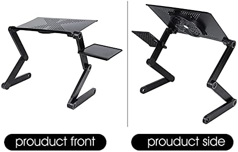 YCZDG Állítható Hordozható Alumínium Laptop Asztal asztali Állvány Notebook Asztal (Szín : Fekete)