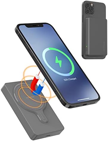 myCharge Hordozható Töltő iPhone 14, 13, 12 & Mag Biztonságos Esetben - mágneses rögzítőt 6000mAh Vezeték nélküli Mágneses Power Bank