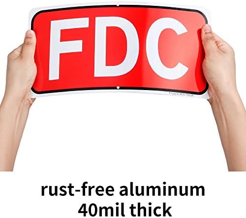 FDC Jel, tűzoltóság Kapcsolat Jele, 12x 6 - .040 Rozsda Mentes Alumínium – Fényvisszaverő, UV Védett, Időjárásálló