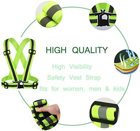 HYCOPROT Fényvisszaverő Mellény 2 Csomag Biztonsági Felszerelés tömegeket Állítható Pántok a Futás, Kocogás, Kerékpározás, Gyaloglás